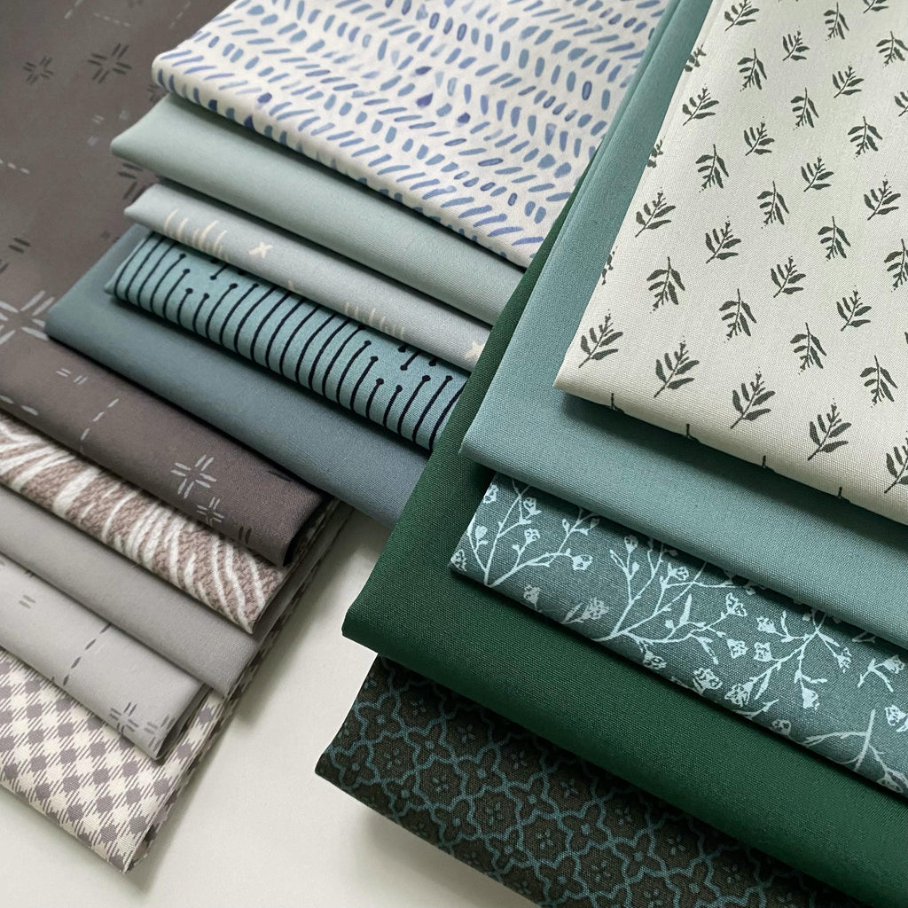 Cool as a Cucumber Curated Bundle | Blue Green Gray Fabrics | Various AGF Designers and Collections