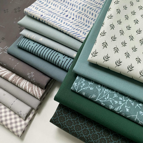 Cool as a Cucumber Curated Bundle | Blue Green Gray Fabrics | Various AGF Designers and Collections