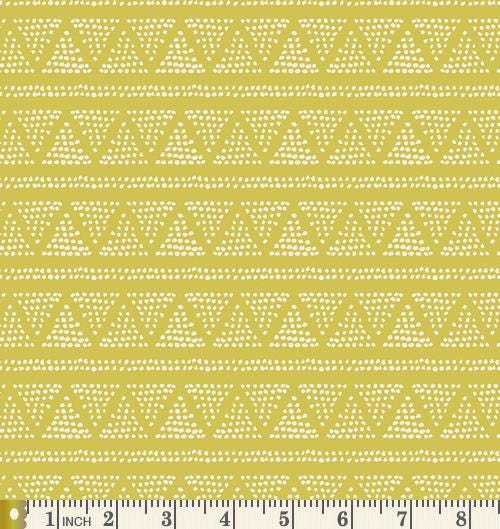 Plotted Farm Moss | Cultivate | Bonnie Christine | Art Gallery Fabrics | CUL-8671 | Yellow Geo Modern Quilt Fabric | Sold by the 1/2 Yard