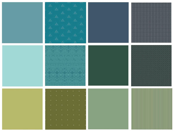 Cool, Calm, and Collected Curated Bundle | Cool Colors Fat Quarters | Pure Elements by Art Gallery | Half Yard Bundle | AGF