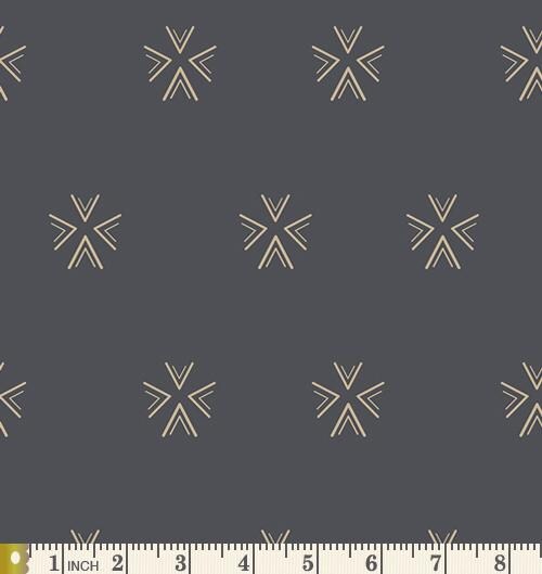 Clover Compass | Craftbound | Art Gallery Studio | Art Gallery Fabrics | CAP-CR-1203 | Dark Gray Fabric | Sold by the 1/2 Yard