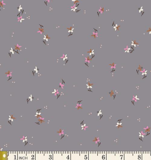 Waltz Moonlit | Dollhouse | Amy Sinibaldi | Art Gallery Fabrics | DHS-1081 | Pink Gray Floral | Sold by the 1/2 Yard
