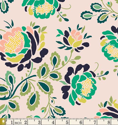 Stenciled Petals Floralia | Floralia Fusion | Pat Bravo | Art Gallery Fabrics | FUS-F-1000 | Floral Quilting Fabric | Sold by the 1/2 Yard