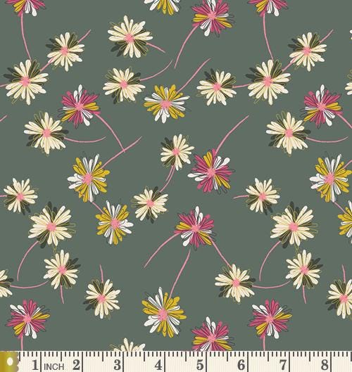 Rich Earth Tones Floral Quilt Bundle | Fabrics with Floral Bouquets | Spirited by Sharon Holland | Green Rust Pink | Art Gallery Fabrics