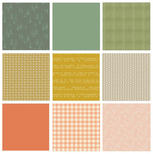 Fond Memories Curated Bundle | Gold Green Orange | Modern Floral Fabrics | Various Art Gallery Collections and Designers