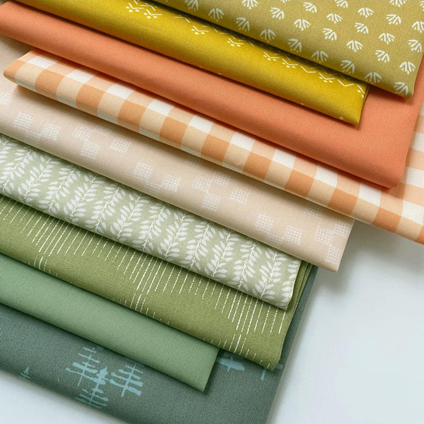 Fond Memories Curated Bundle | Gold Green Orange | Modern Floral Fabrics | Various Art Gallery Collections and Designers