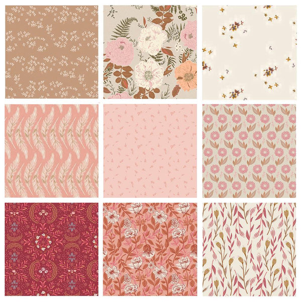 Deeply Felt Curated Bundle | Pink Red Beige Floral | Various Art Gallery Fabrics Designers and Collections