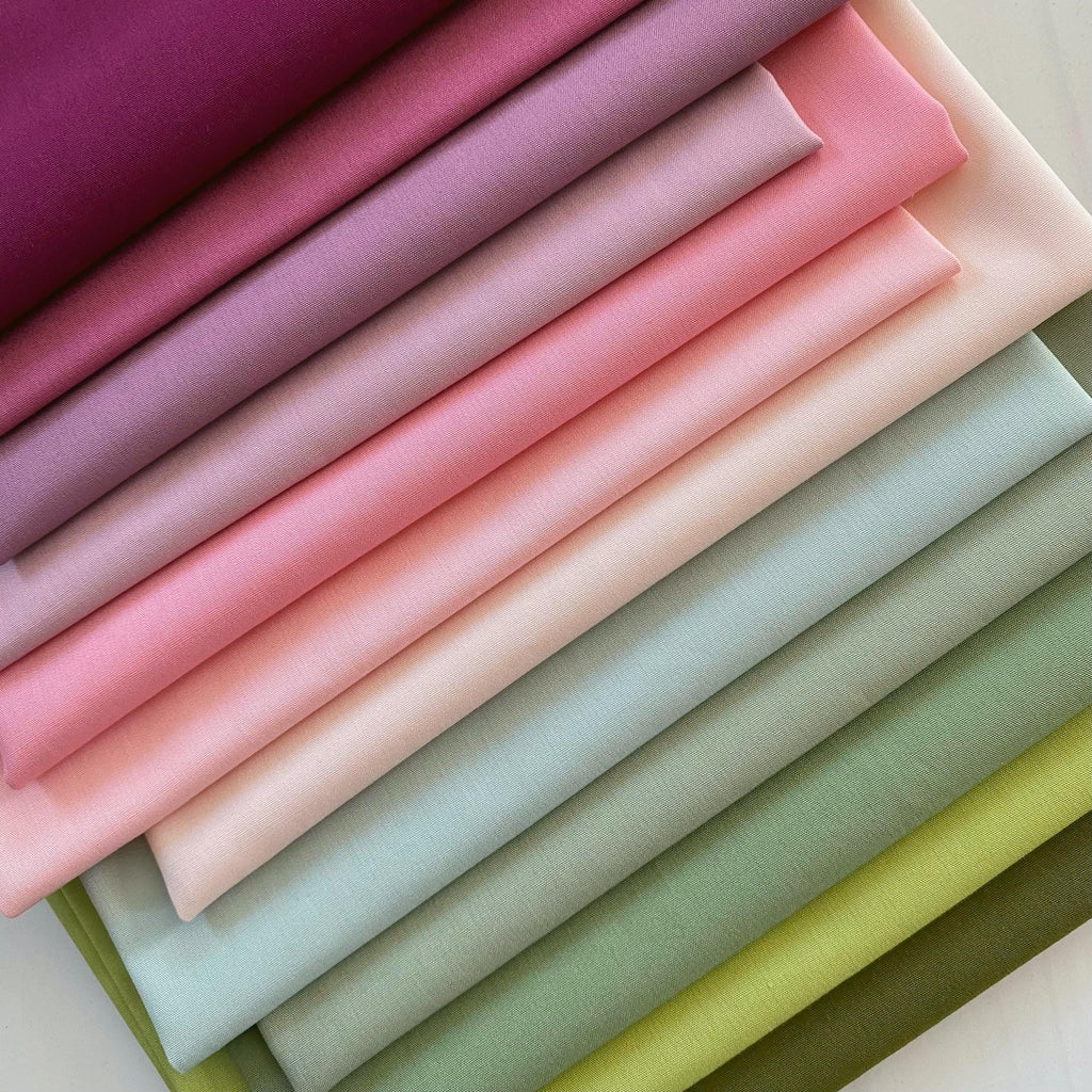 Sowing Seeds Curated Bundle | Rich Tones | Pink Purple Green Solid Quilt Fabrics | Various Art Gallery Fabrics