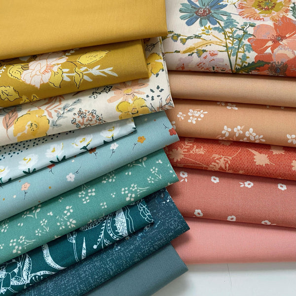 With Great Enthusiasm Curated Bundle | Blue Green Gold Fabrics | Various AGF Designers and Collections