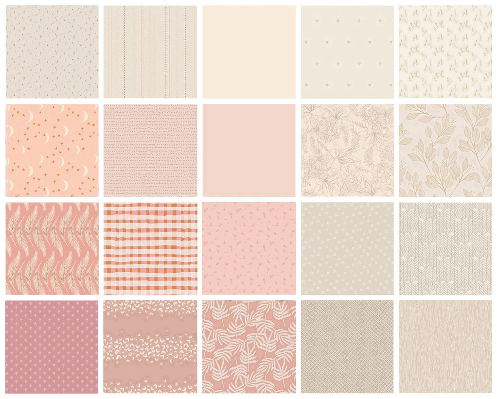 A Bit Cheeky Curated Bundle | Pink Peach Ivory Beige  Floral Fabrics | Various AGF Designers and Collections