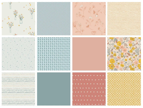 Kitchen Table Curated Bundle | Blue Peach Yellow Floral Fabric | Shine On Sharon Holland | Various Art Gallery Collections and Designers