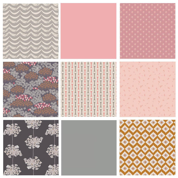 Pink and Gray Baby Girl Quilt Bundle | Simple Delicate Patterns | Fat Quarters | Half Yard Bundle | Amy Sinibaldi | Various AGF Designers