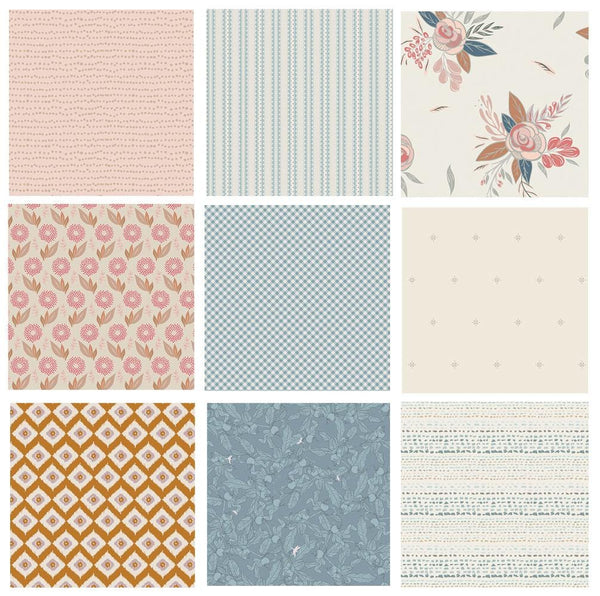 Purposefully Pastel Curated Bundle | Little Clementine Rosewood | Soft Colors | 9 Fabrics | Various Art Gallery Fabrics and Designers