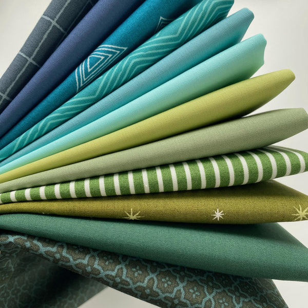 Cool, Calm, and Collected Curated Bundle | Cool Colors Fat Quarters | Pure Elements by Art Gallery | Half Yard Bundle | AGF