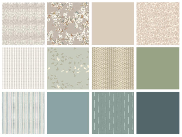 The Sensible Thing To Do Curated Bundle | Green Blue Neutral Quilt Fabric | Various Art Gallery Fabrics and Designers