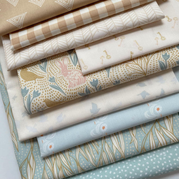 The Height of Summer Curated Bundle | Bees Birds Blue Beige | Soft Colors | Various Art Gallery Fabrics and Designers
