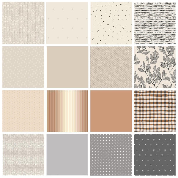 Neutral Territory Curated Quilt Bundle | Bonnie Christine AGF Studio | Neutral Colors | Tan Ivory Dark Gray | Various AGF Fabrics