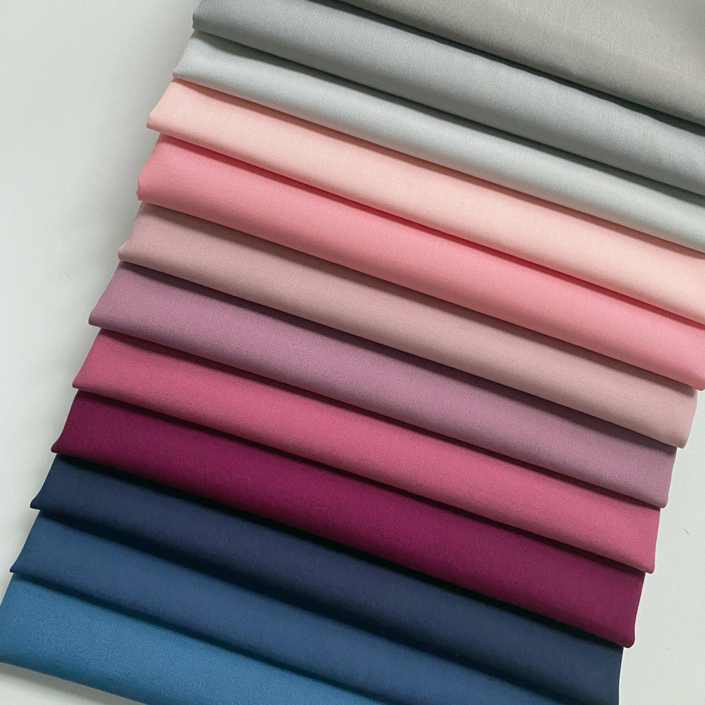 Breakthrough Moment Curated Bundle | Deep Tones | Pink Blue Gray Solid Quilt Fabrics | Various Art Gallery Fabrics