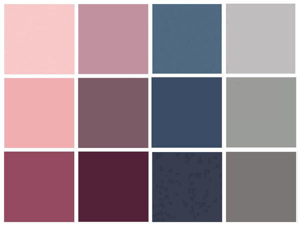 Breakthrough Moment Curated Bundle | Deep Tones | Pink Blue Gray Solid Quilt Fabrics | Various Art Gallery Fabrics