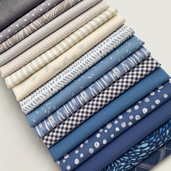 The Sky's the Limit Curated Bundle | Monochromatic Colors | Blue Gray | Various AGF Prints and Solids