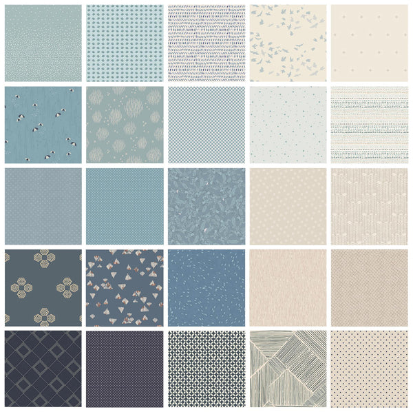I'm So Blue Curated Bundle | Blue Beige Ivory Fabrics | Various AGF Designers and Collections
