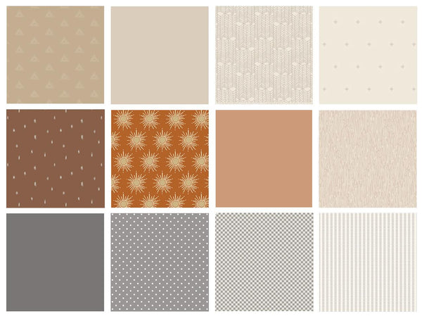 Earth Science Curated Bundle | Tan Gray Beige Quilt Fabric | Neutral Colors | Various Art Gallery Fabrics