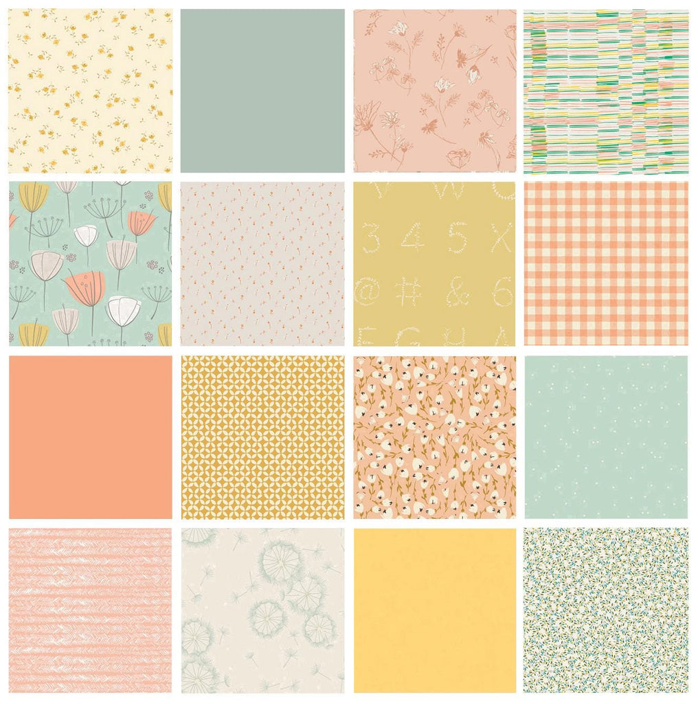 Softly Spoken Curated Quilt Bundle | Pastel Colors | Mint Yellow Peach | Various AGF Collections and Designers