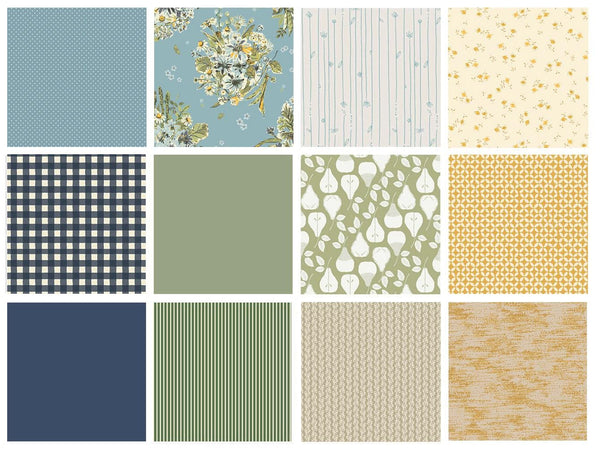 Garden Party Curated Bundle | Blue Green Yellow Floral Fabric | Various Art Gallery Collections and Designers