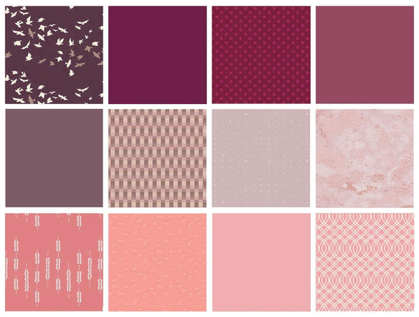 Plum Assignment Curated Bundle | Pink Purple Quilt Fabric | Various Art Gallery Fabrics and Designers