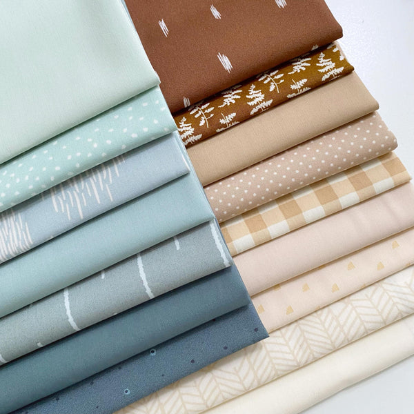 Smooth Moves Curated Quilt Bundle | Dusty Blue and Neutral Colors | Geometrics | Various AGF Designers and Collections