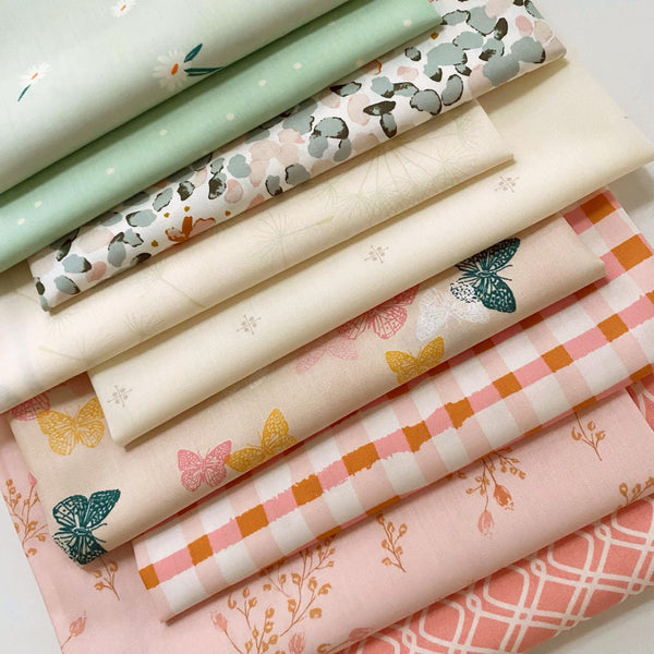 Summer Fields Custom Bundle | Mint Peach Pink Floral Fabrics in Fat Quarters and Half Yards | Littlest | Signature | Art Gallery Fabrics