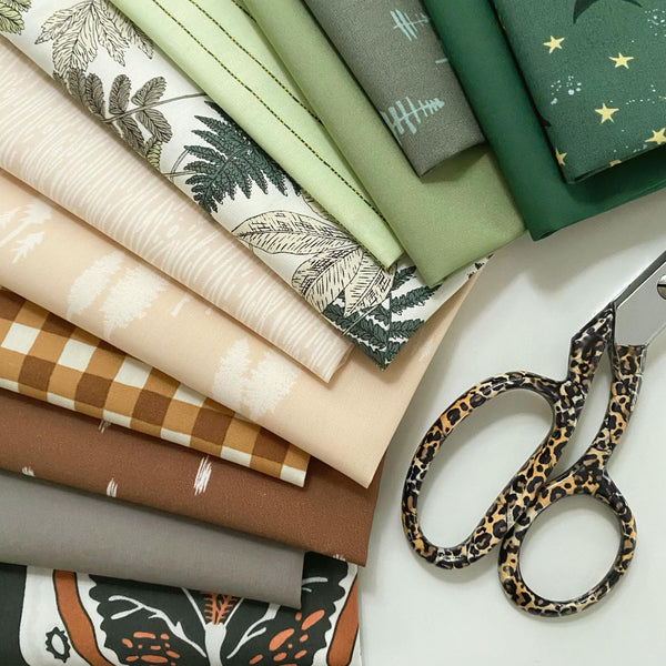 Natural Wonders Custom Bundle | Green Gray Brown Woodland Quilt Fabric | Lambkin Forest Floor | Fat Quarters for Men | Art Gallery Fabrics