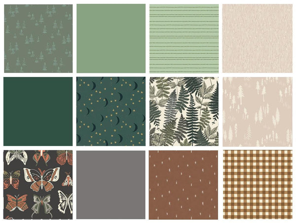 Natural Wonders Custom Bundle | Green Gray Brown Woodland Quilt Fabric | Lambkin Forest Floor | Fat Quarters for Men | Art Gallery Fabrics